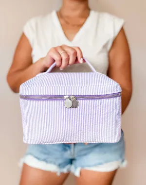 Seersucker Spring Bags, Spring Bags, Pastel Cosmetic Bags