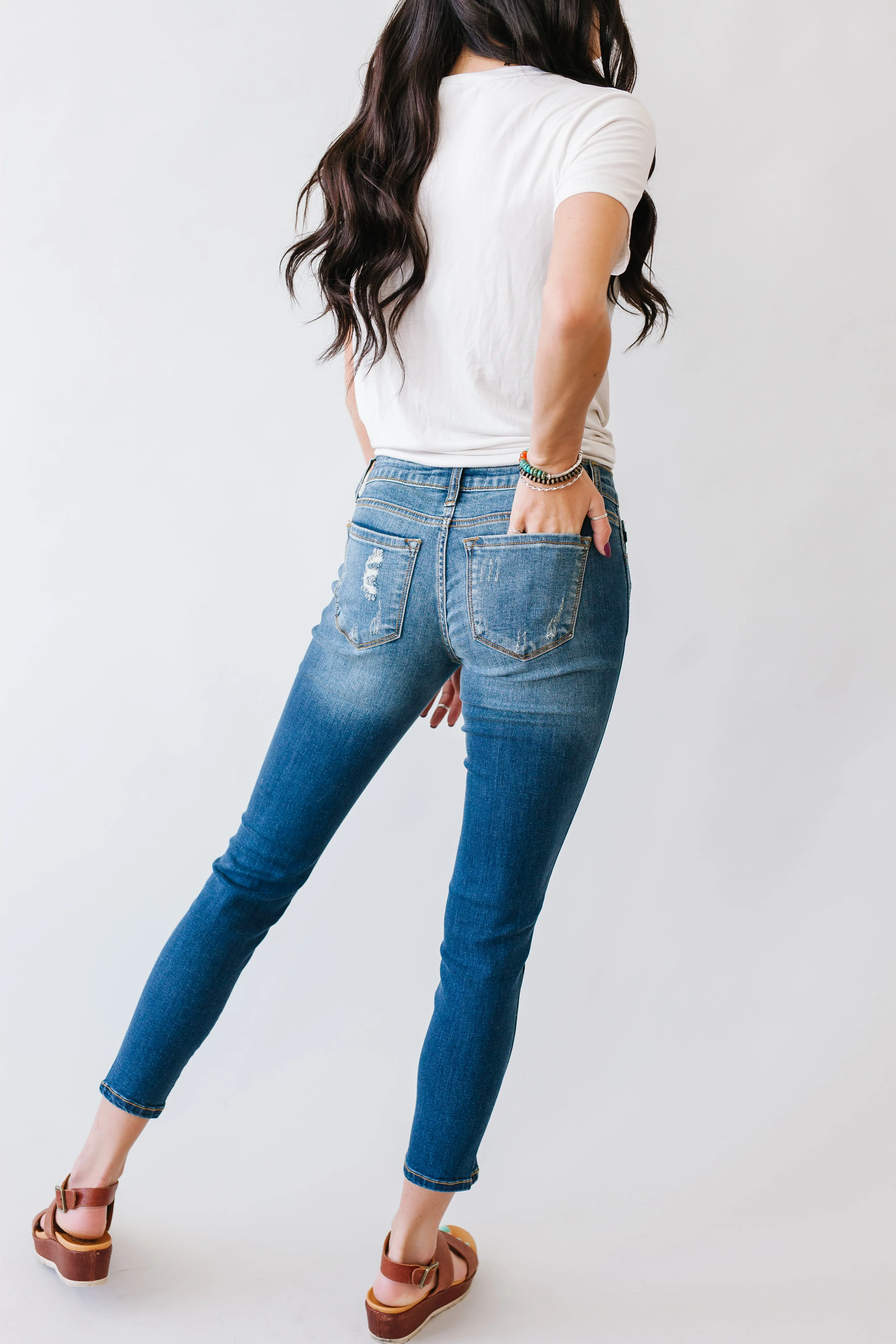 Shake It Off Kancan Distressed Split Ankle Skinny