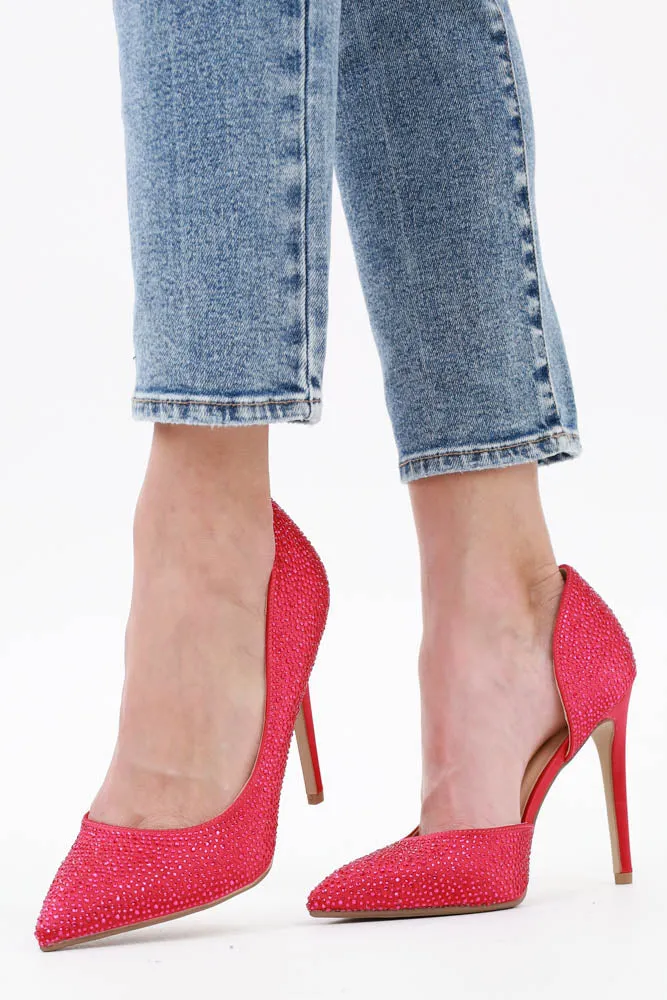 Showstopper Rhinestone Stilettos -Black