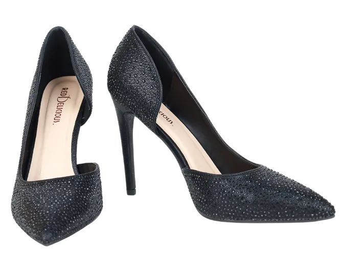 Showstopper Rhinestone Stilettos -Black