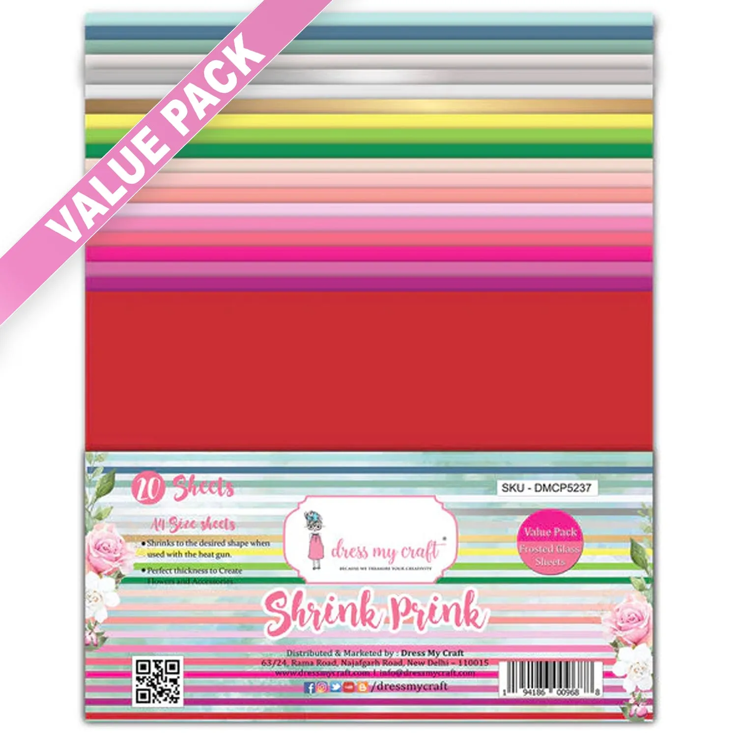 Shrink Prink - Value Pack Frosted Glass Sheet - Pack of 20 Sheets