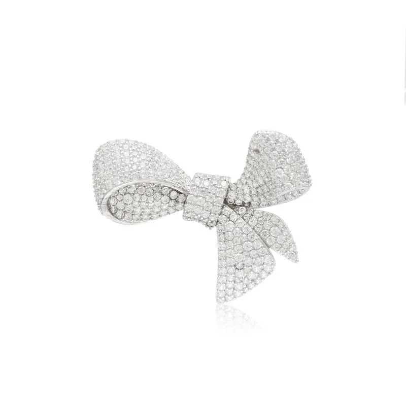 Silver Bow Brooch