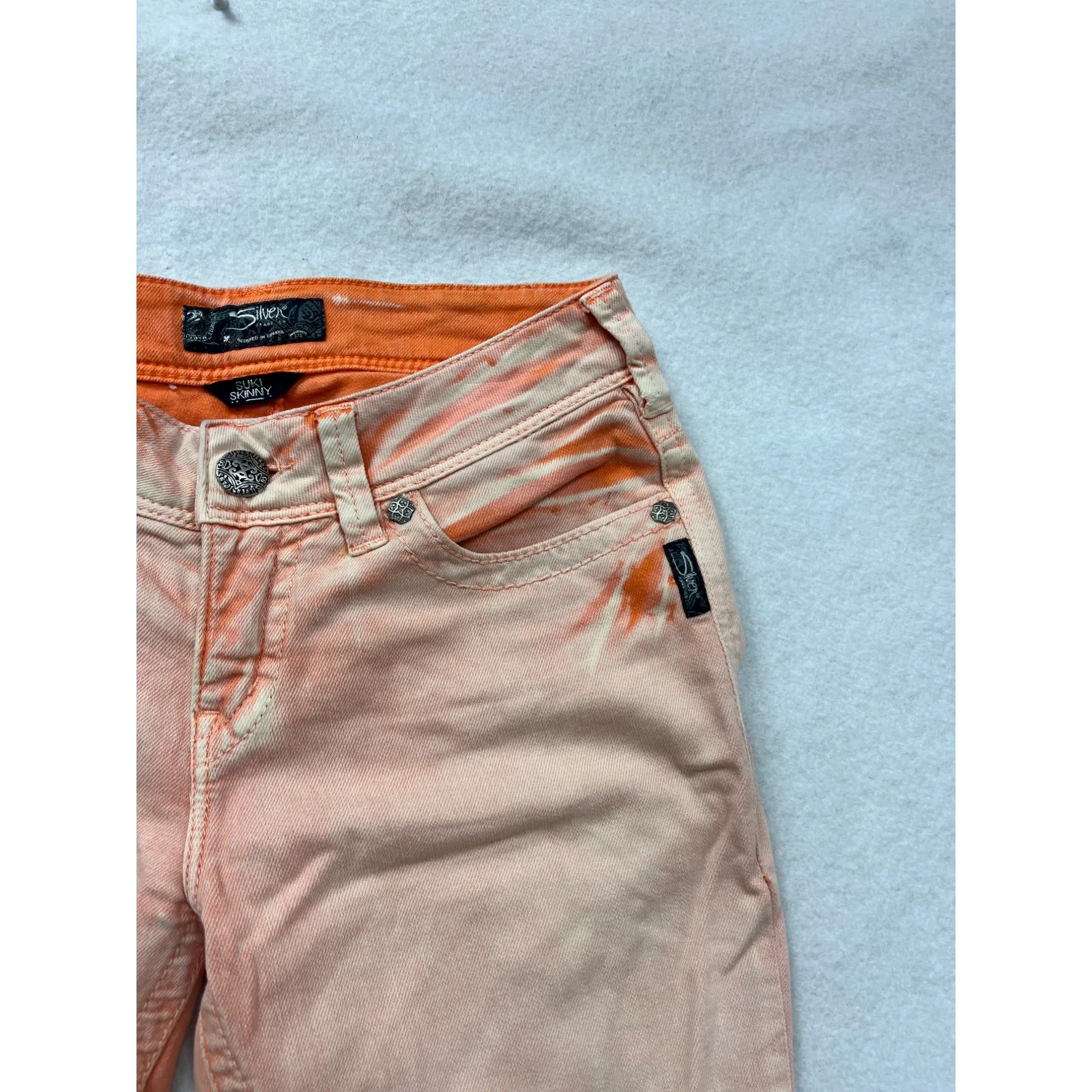 Silver Jeans Co. Suki Skinny Womens 27/31 (Us 4) Light Pink Orange Jeans
