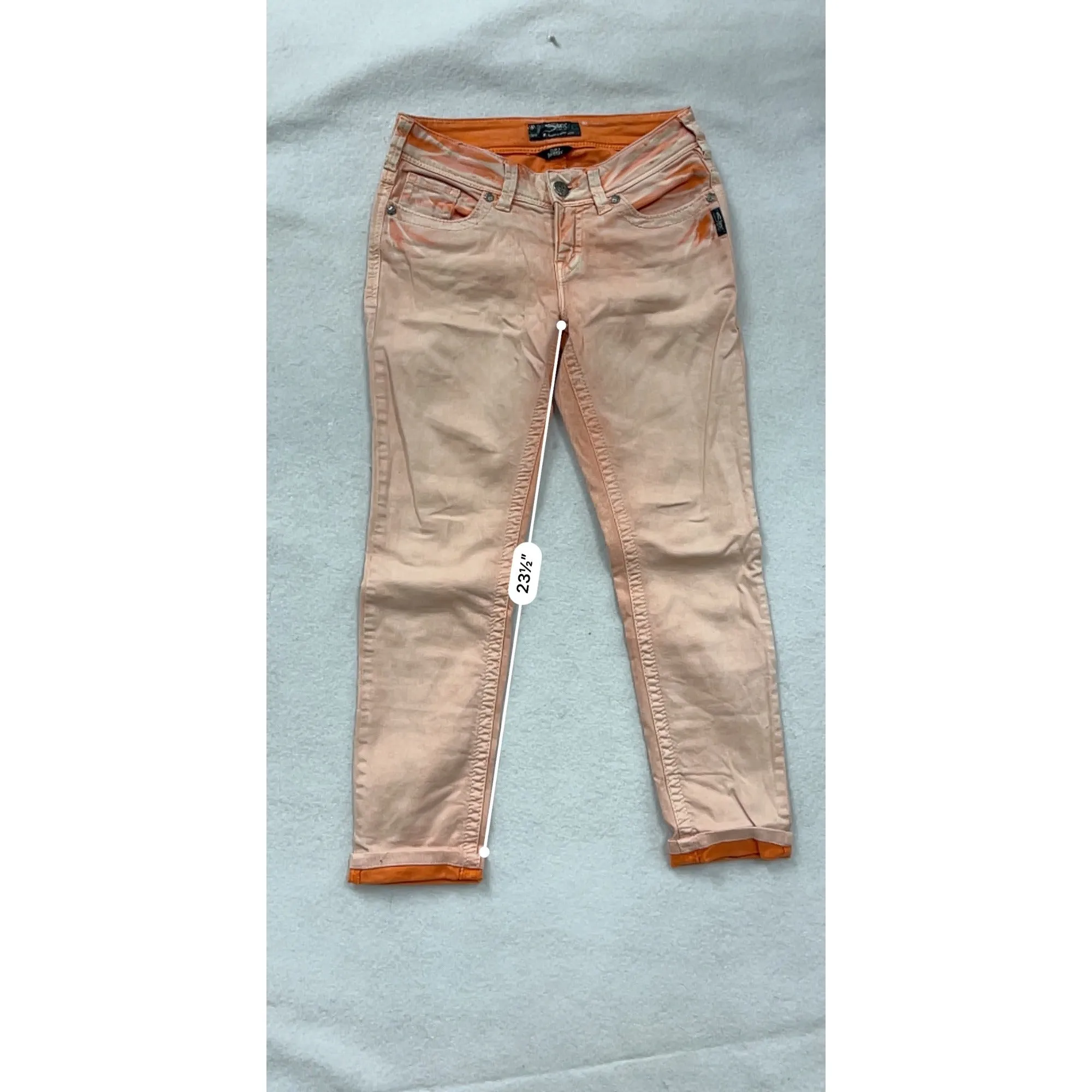 Silver Jeans Co. Suki Skinny Womens 27/31 (Us 4) Light Pink Orange Jeans