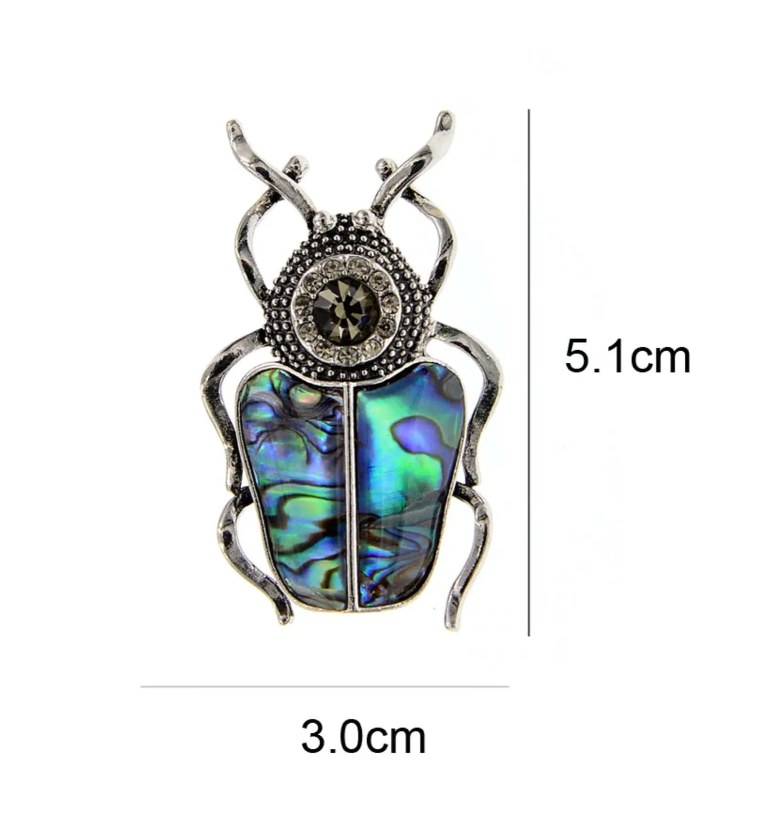Silver plated beetle brooch retro vintage look highend design celebrity pin gg27