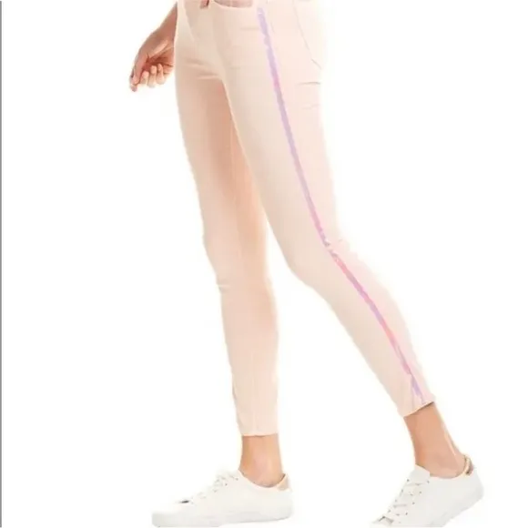 SKINNYGIRL SARAH SKINNY ANKLE PEACH SILK MID-RISE JEANS PANTS 29/8