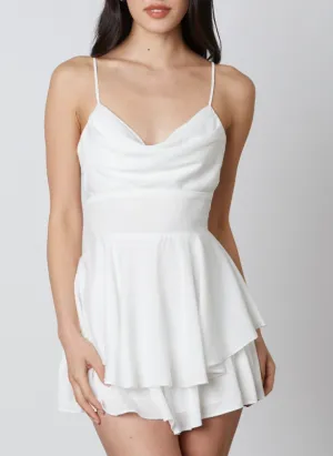 Sleeveless Tie Back Tiered Romper