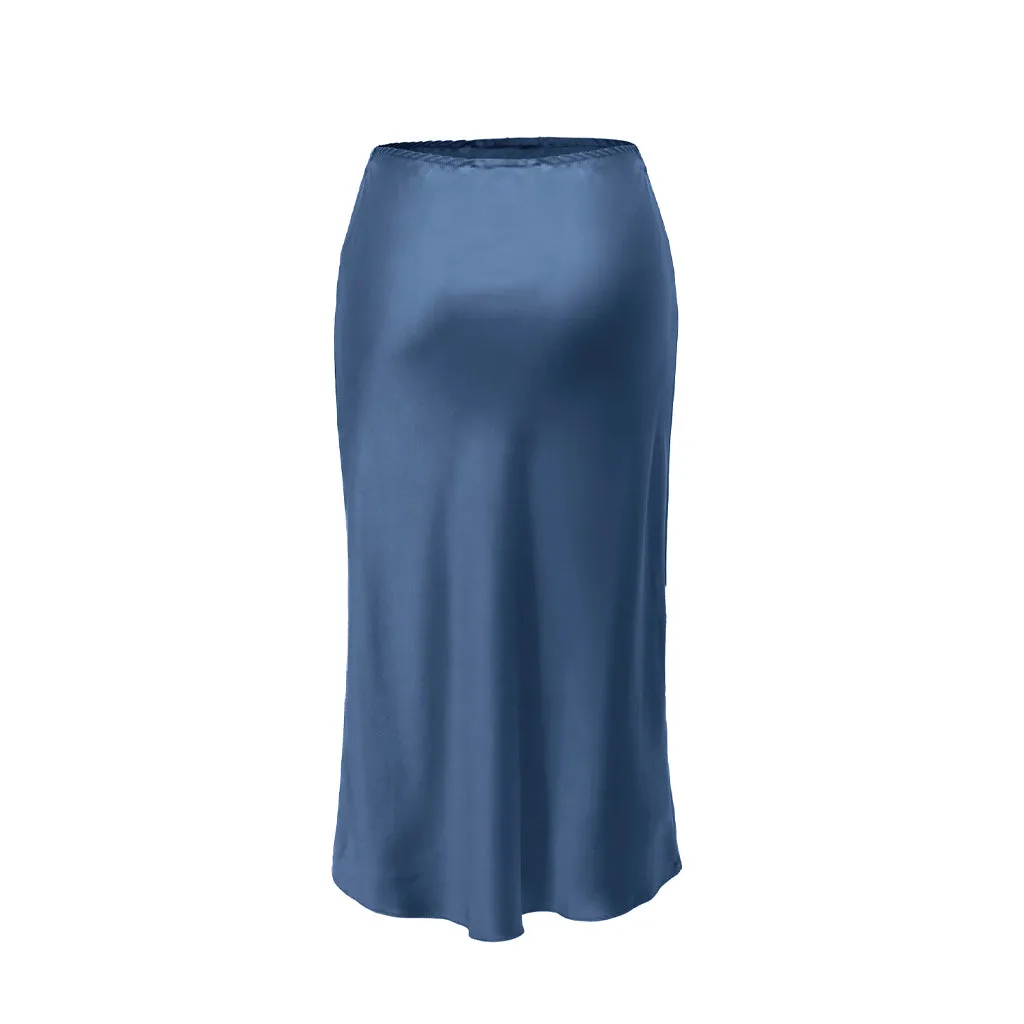 Slip Skirt - 30 mm Charmeuse - Denim