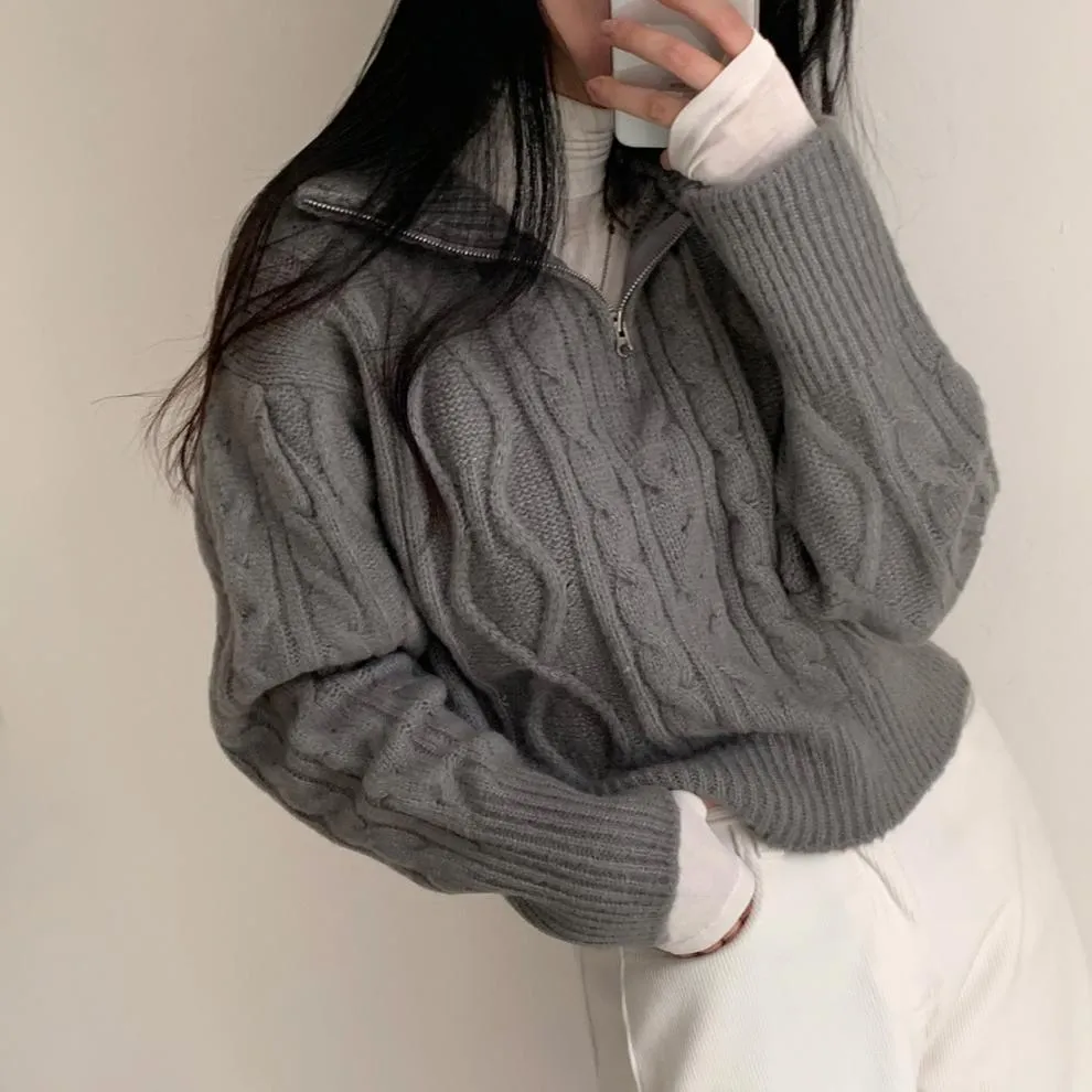 Soft cable knit sweater