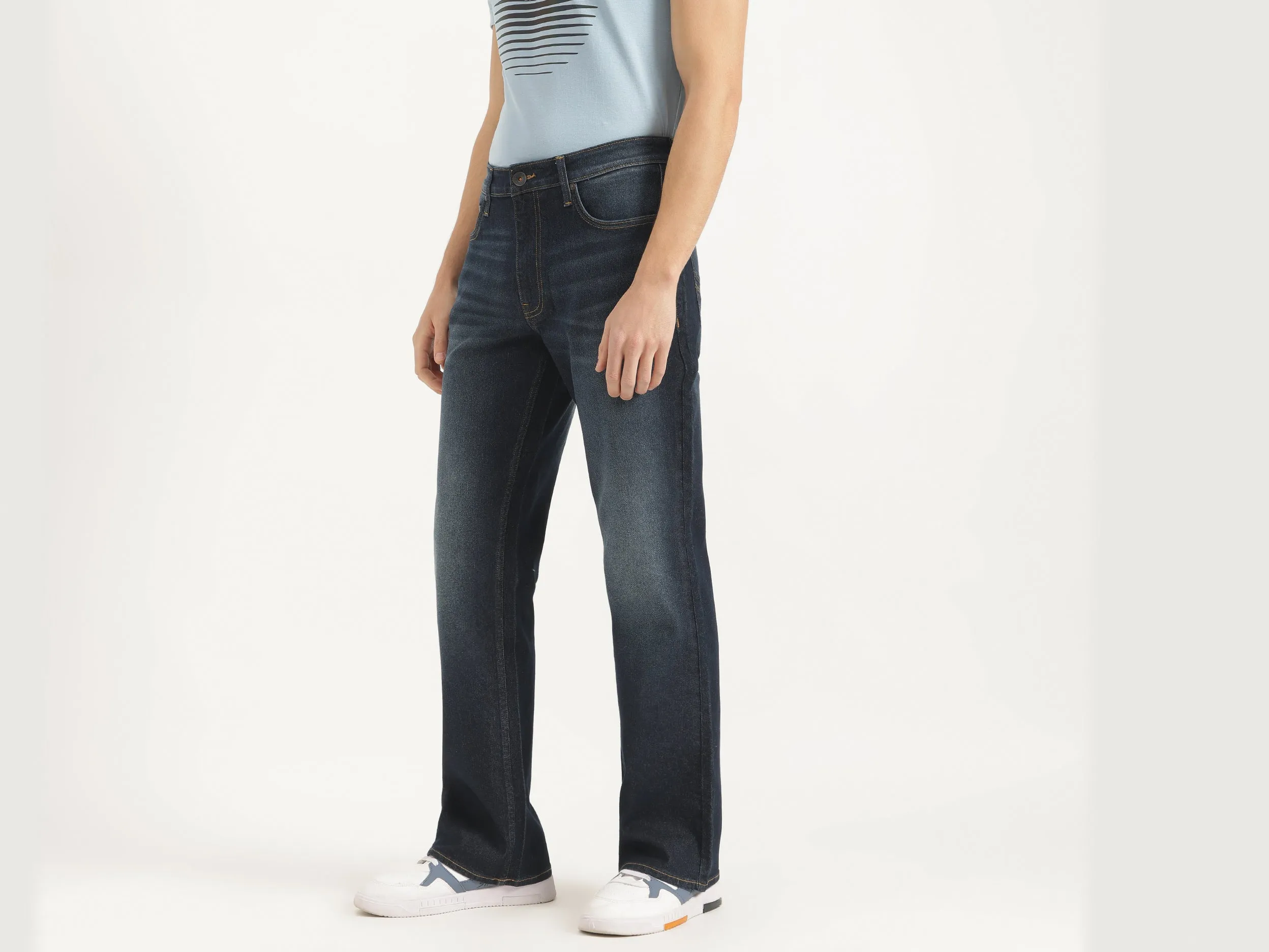 Solid Bootcut Fit Jeans
