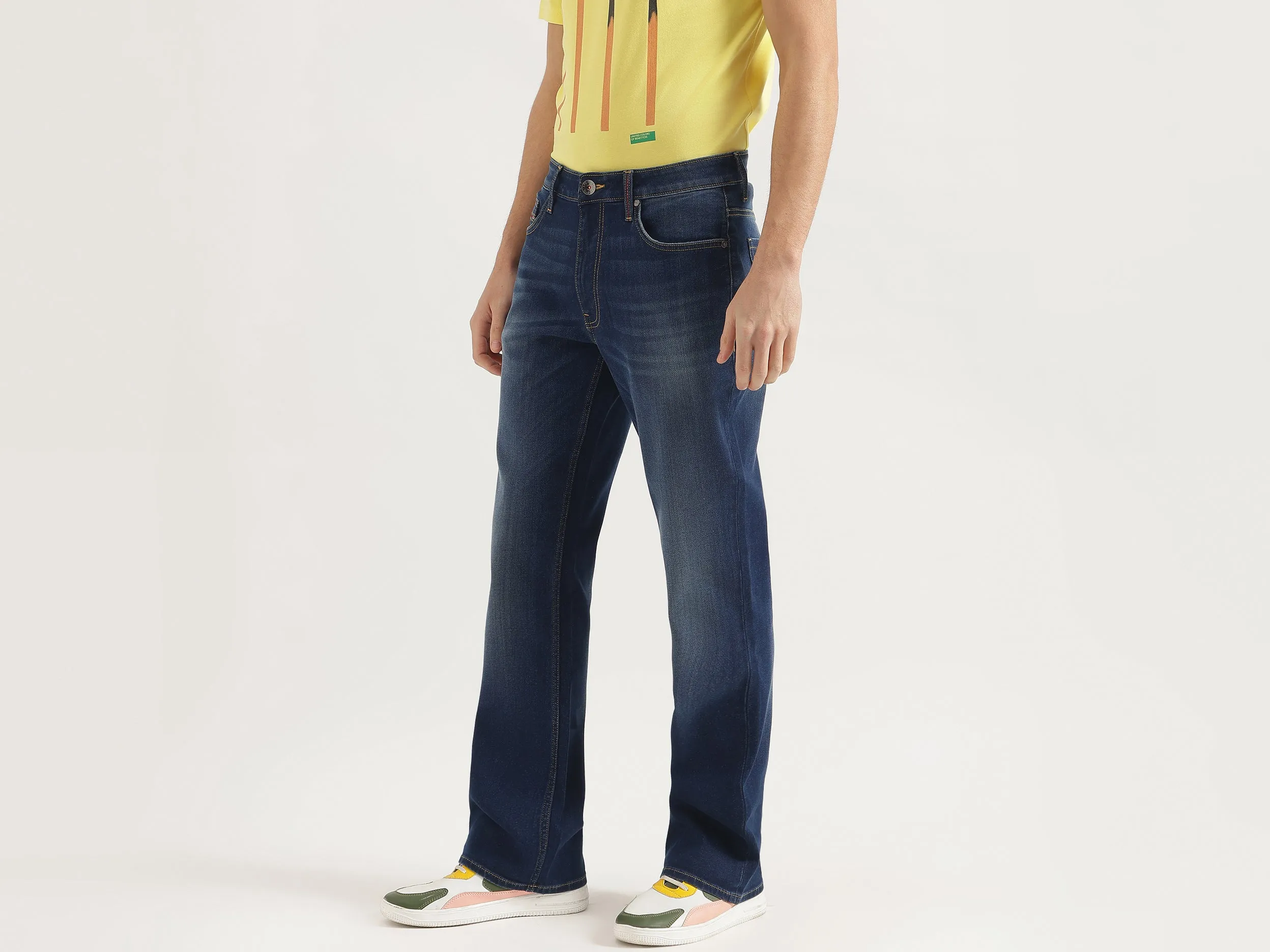Solid Bootcut Fit Jeans