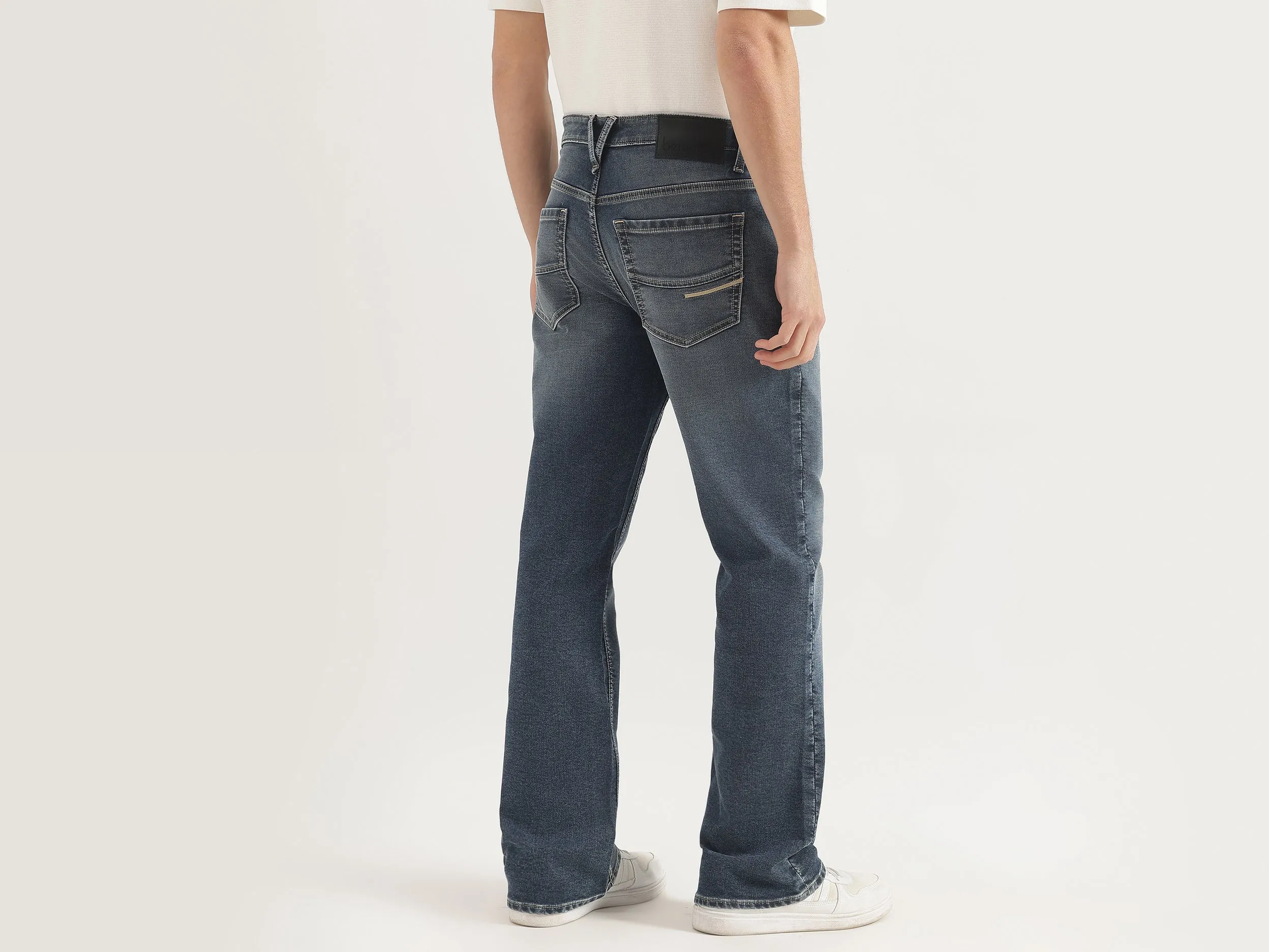 Solid Bootcut Fit Jeans