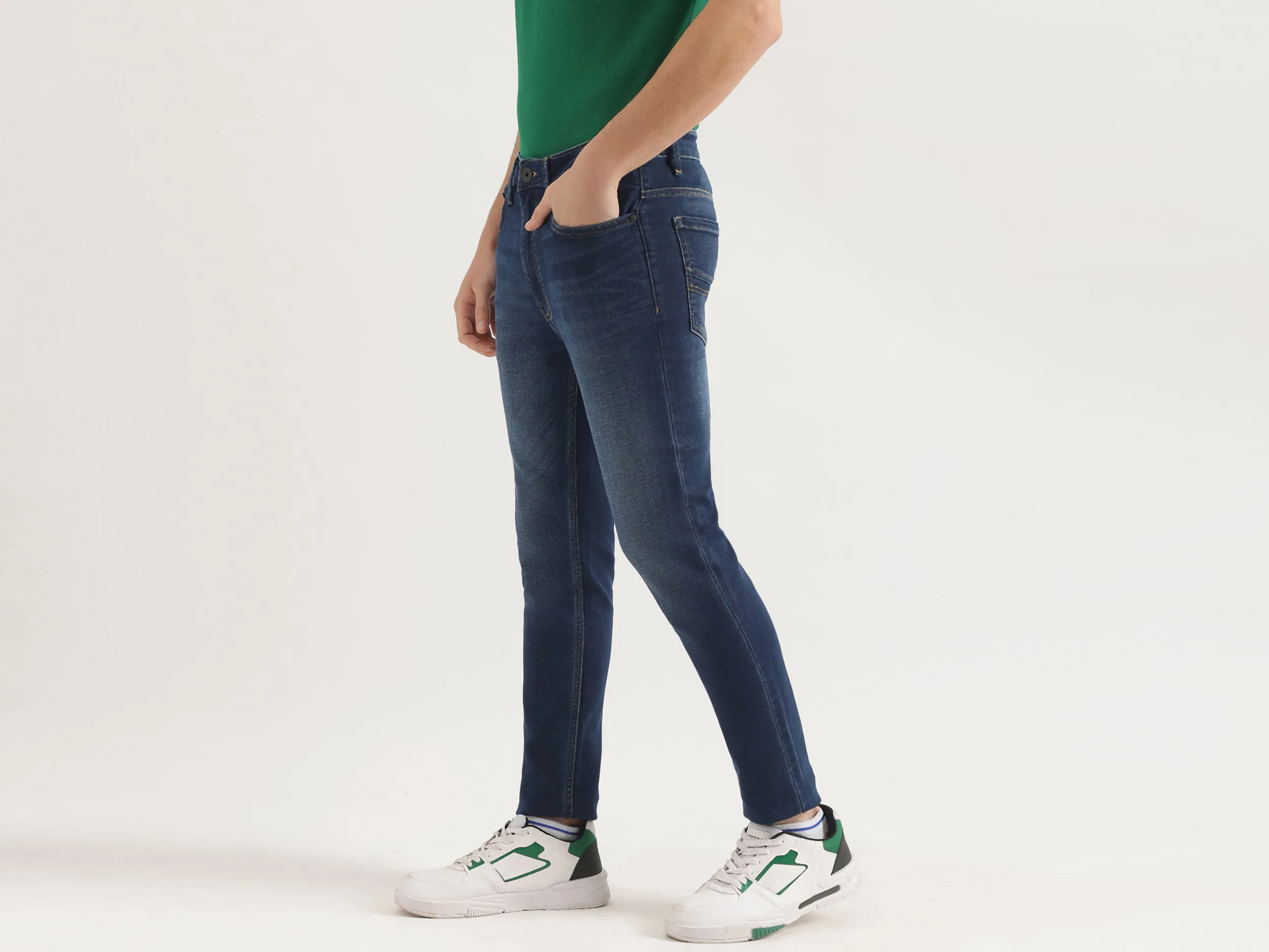 Solid Low Crotch Fit Jeans
