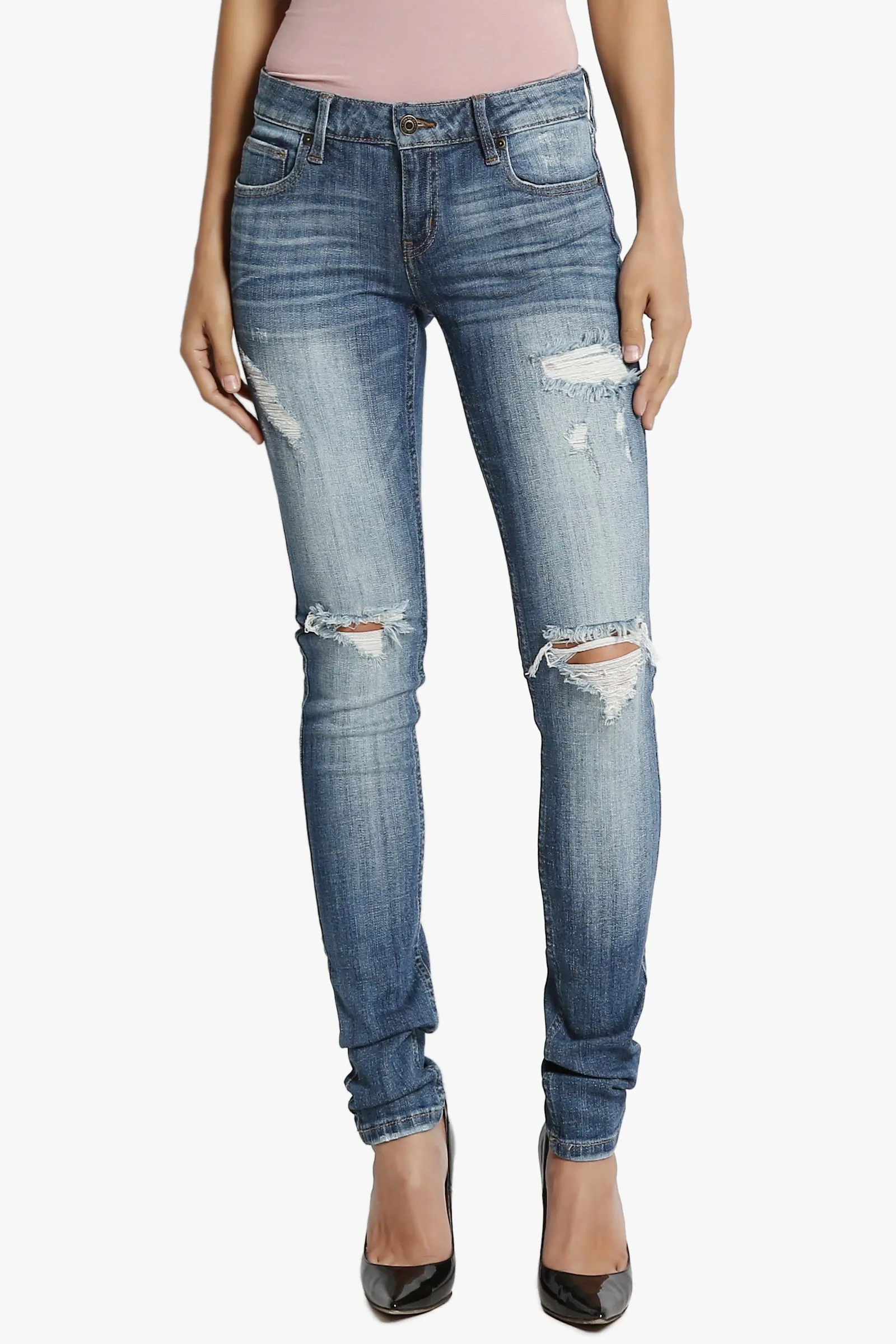 Sophie Distressed Wash Skinny Jeans