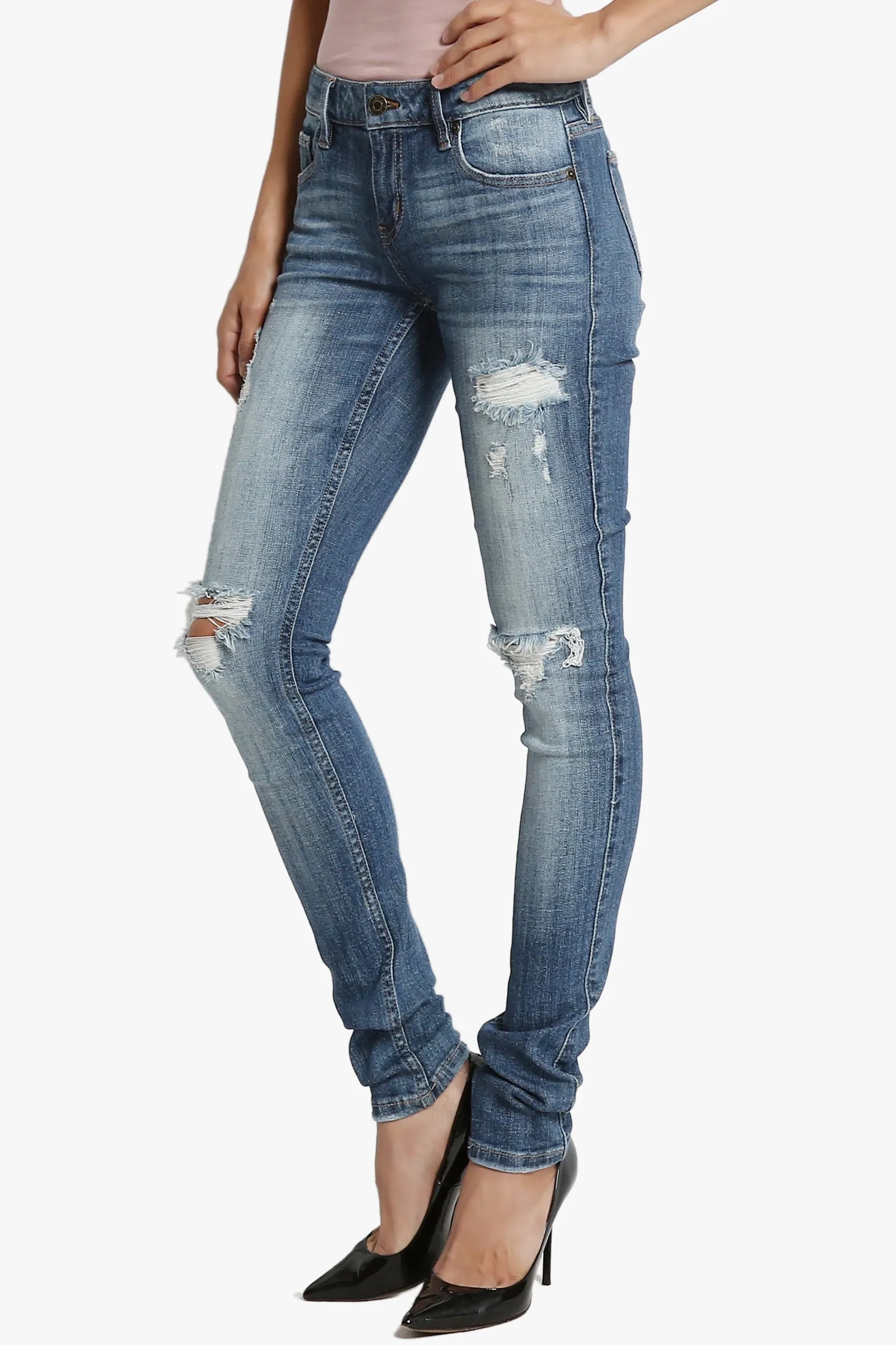 Sophie Distressed Wash Skinny Jeans