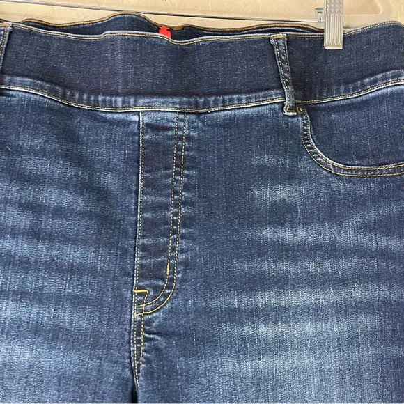 Spanx High Waisted Flare Jeans in Midnight Shade Blue