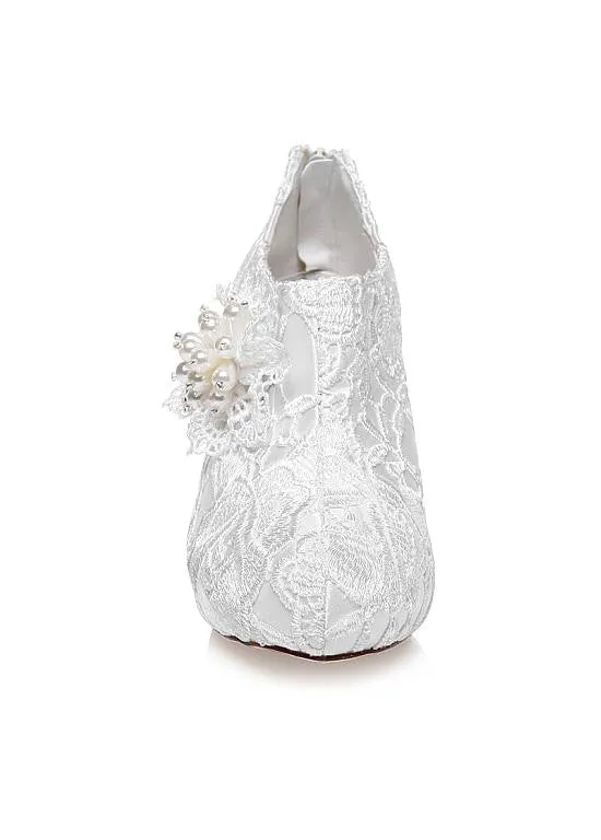Stiletto Heels Wedding Shoes With Pearls