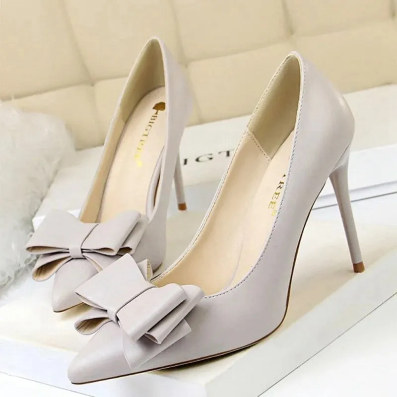 Stiletto Pointy Heels with Bows