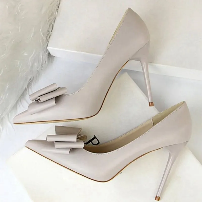 Stiletto Pointy Heels with Bows