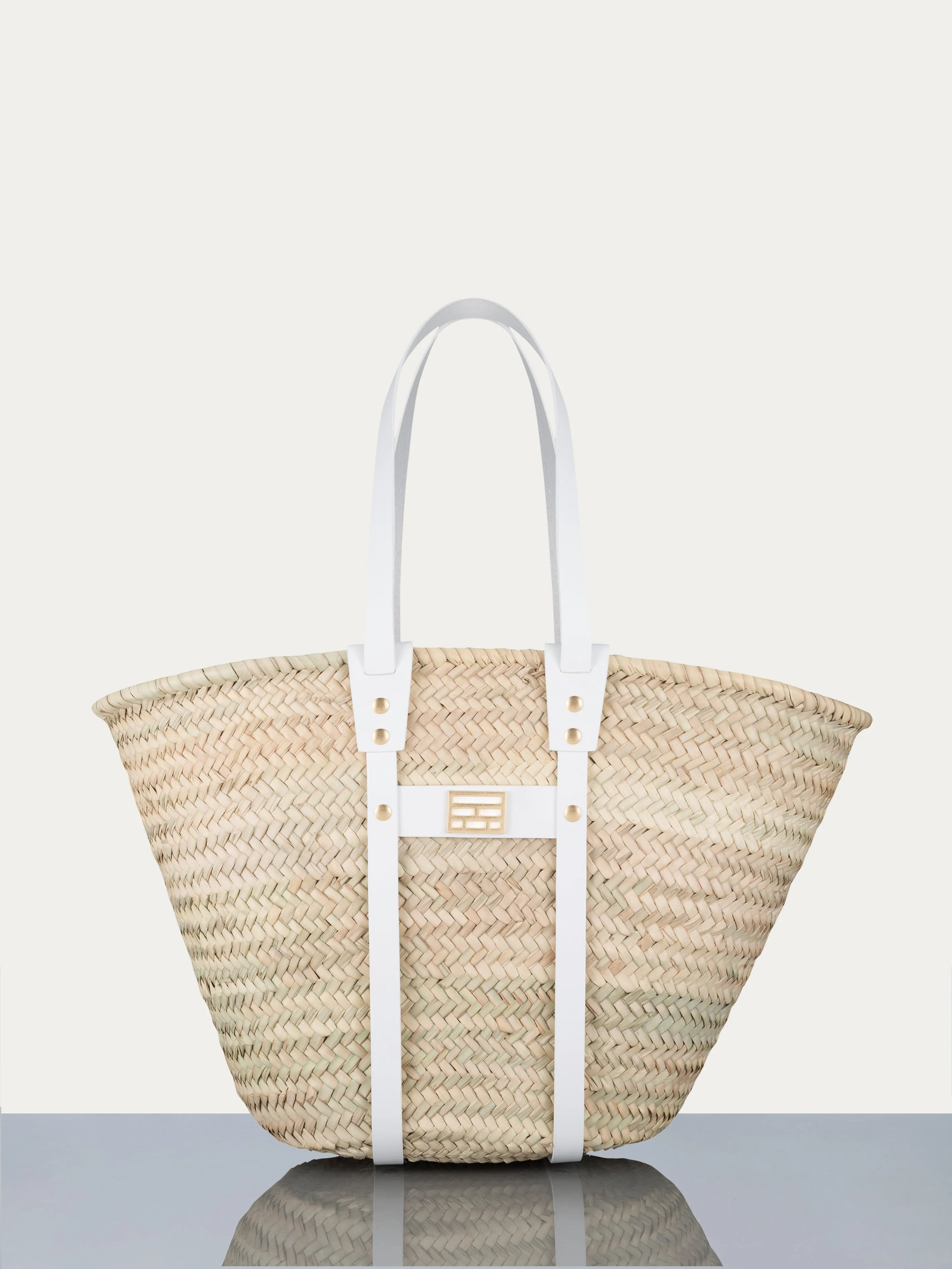 Straw Tote in White