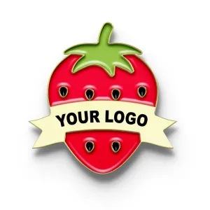 Strawberry Pin with Custom Logo