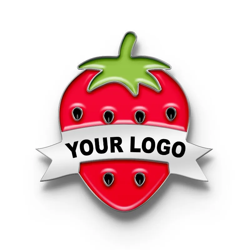 Strawberry Pin with Custom Logo