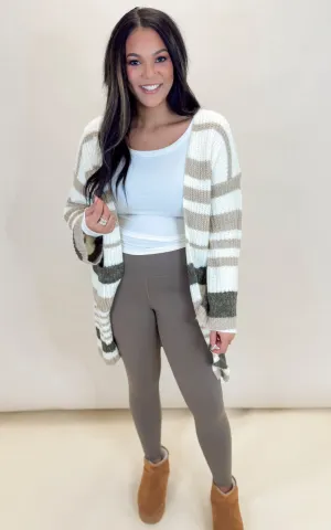 Striped Chunky Knit Full Body Cardigan - Final Sale