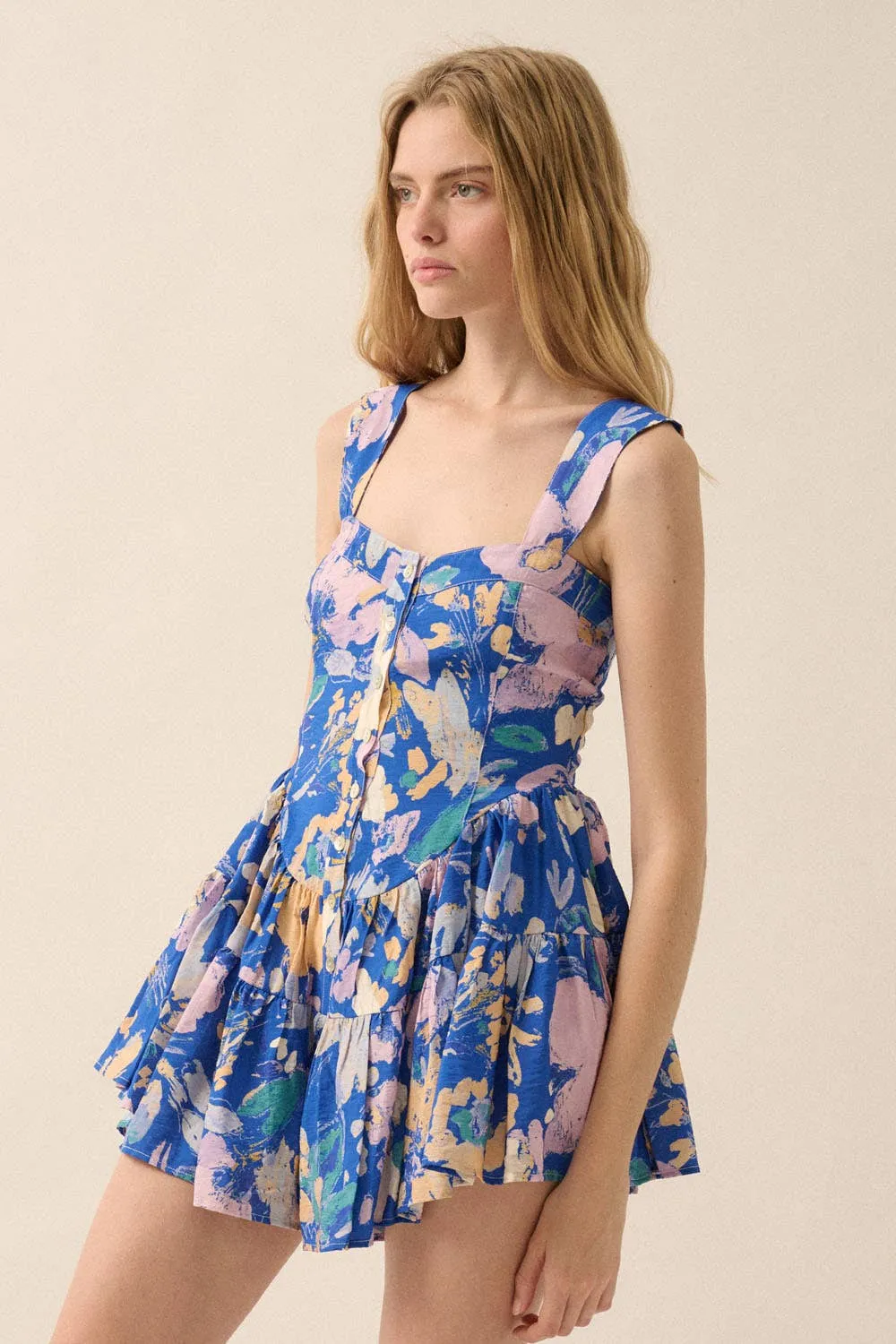 Summer Fest Floral Mini Romper Dress