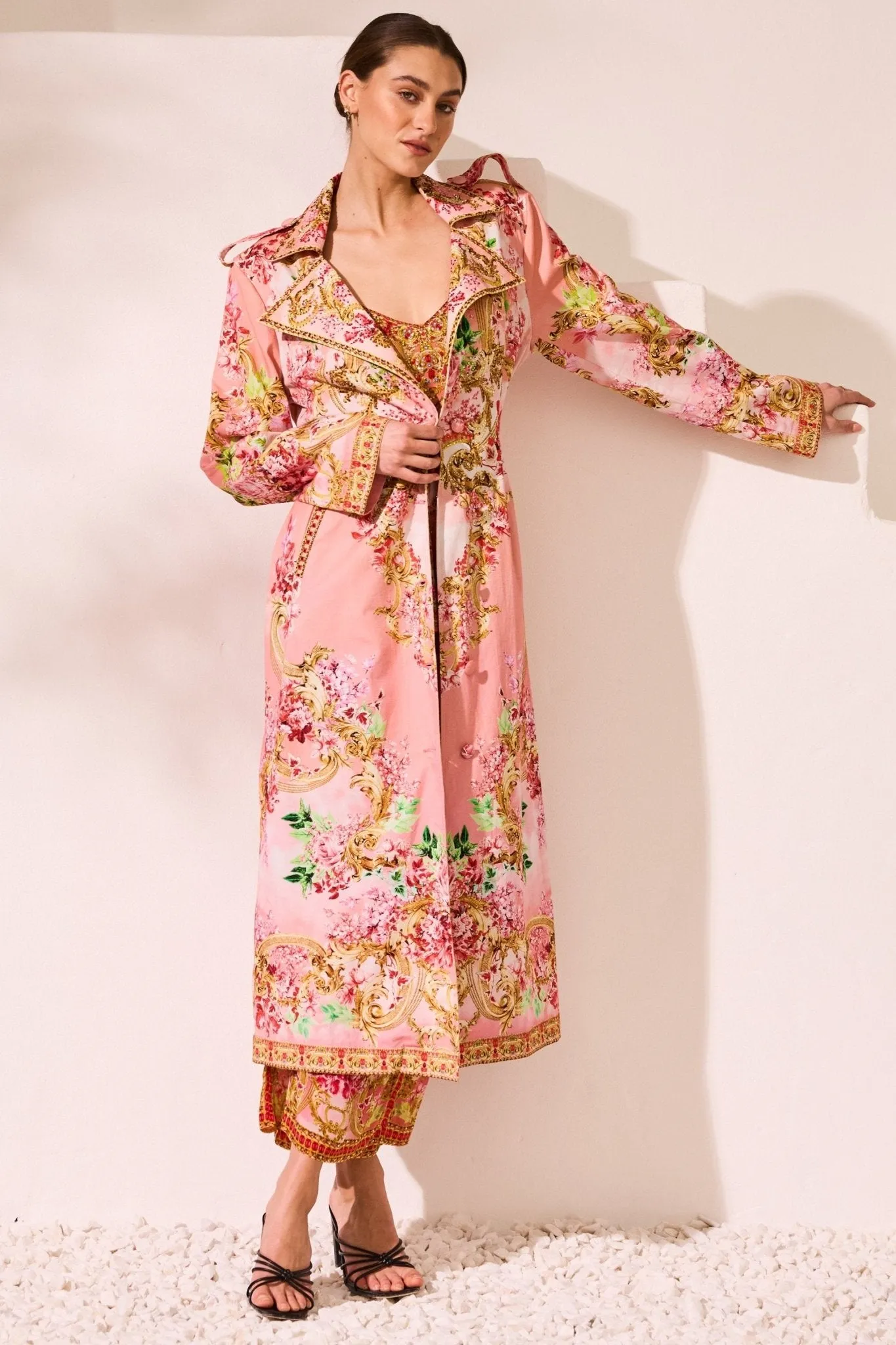 Summer in Pink Trench Coat
