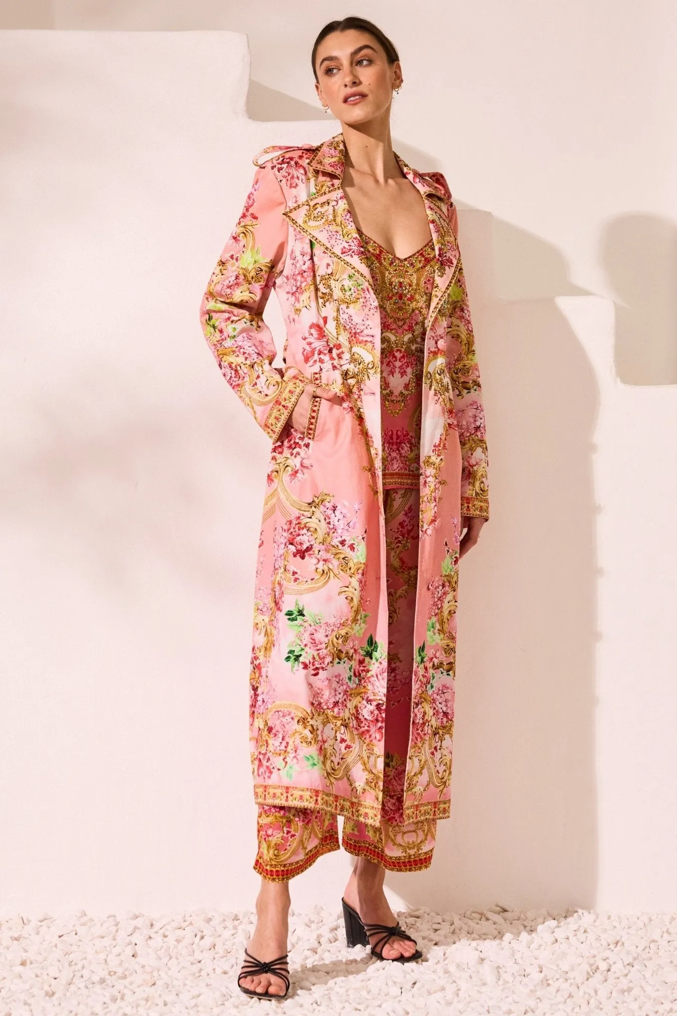 Summer in Pink Trench Coat