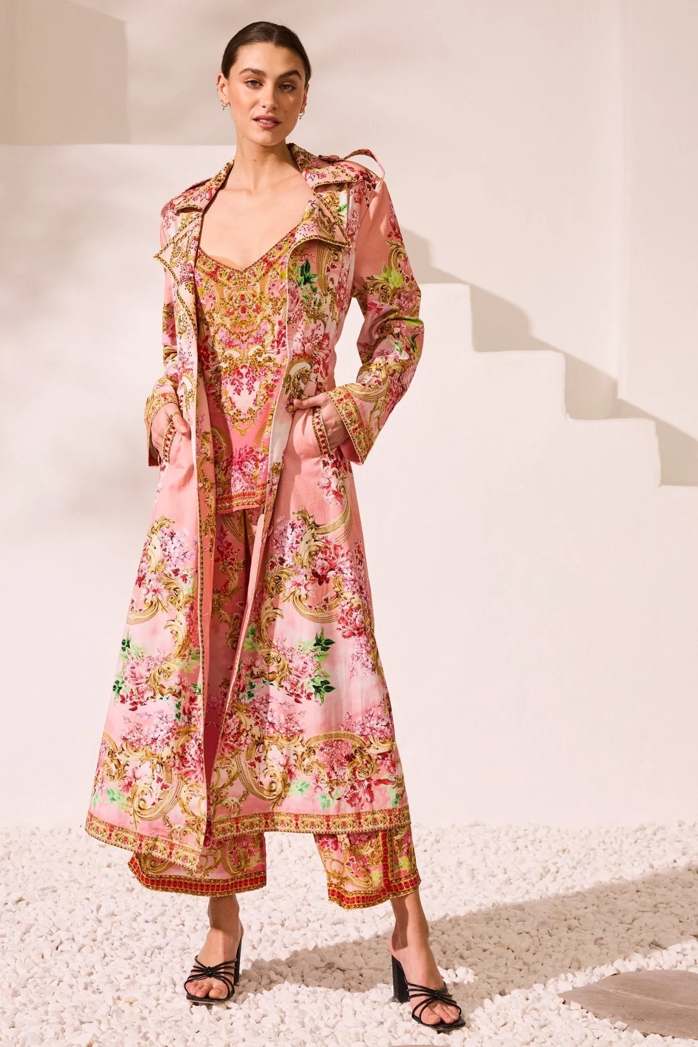 Summer in Pink Trench Coat