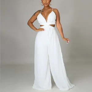 Tie Cut Out Open Back Jumpsuit