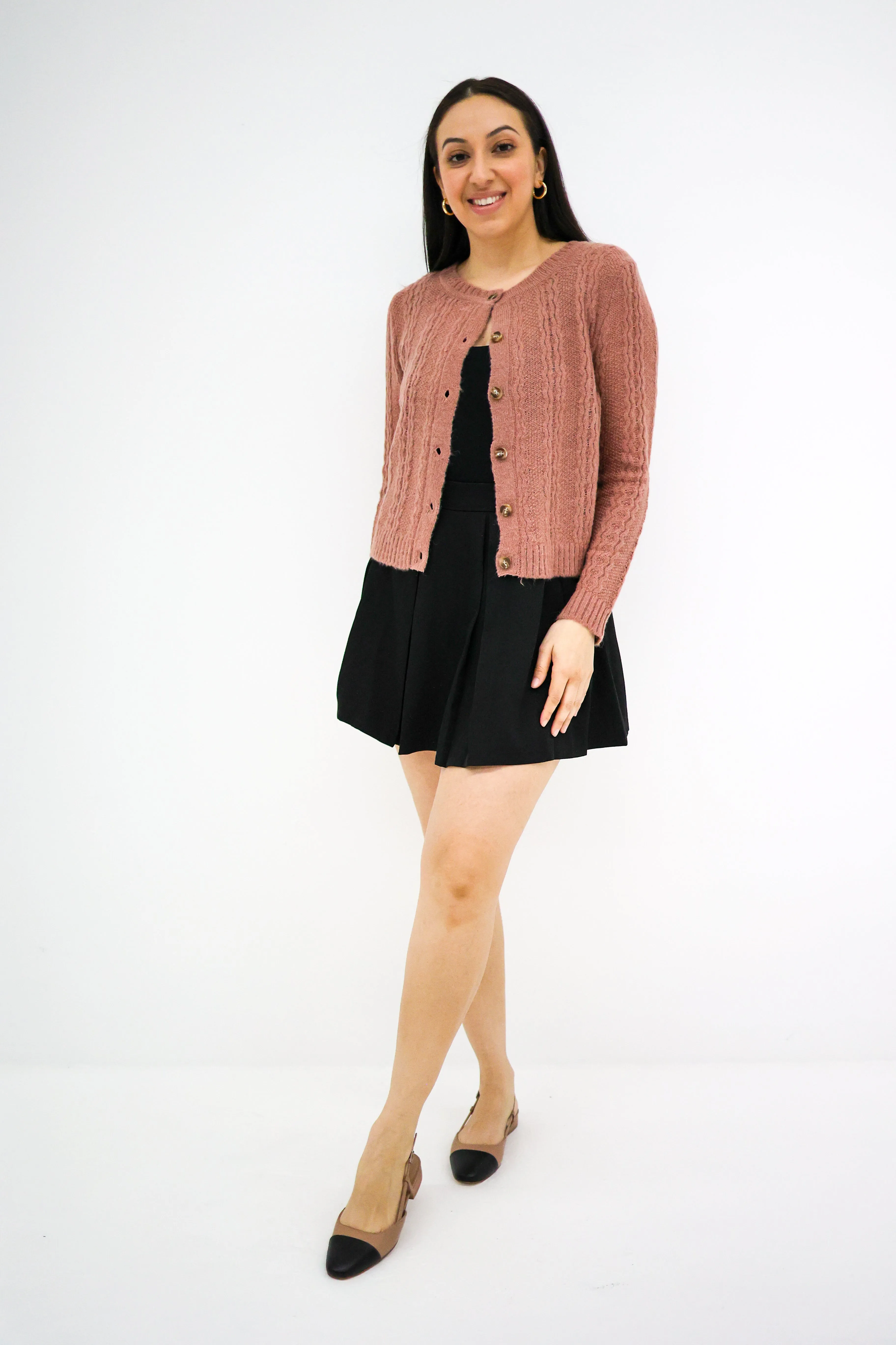 Tiffany Wave Knit Button Cardigan