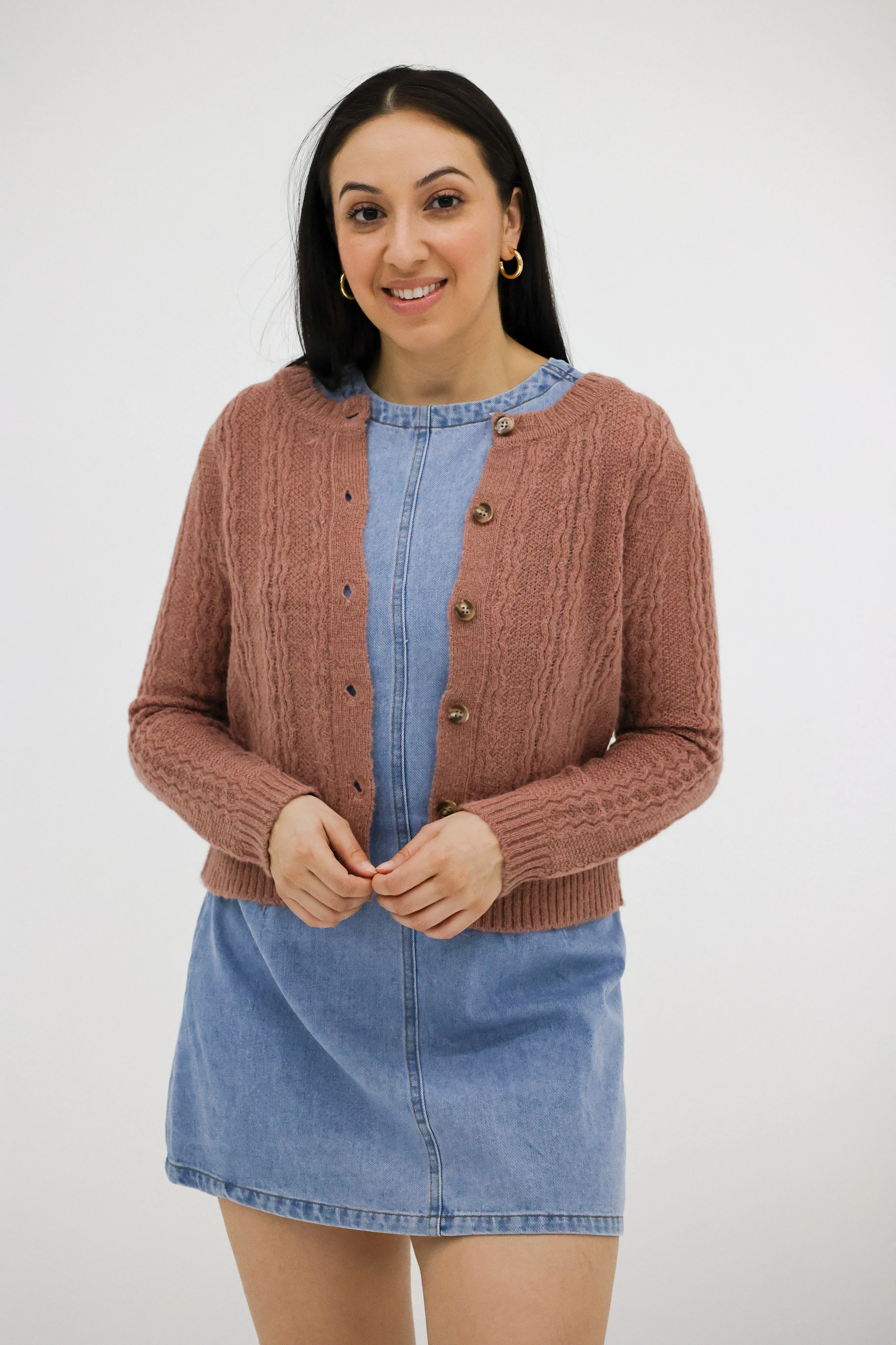 Tiffany Wave Knit Button Cardigan