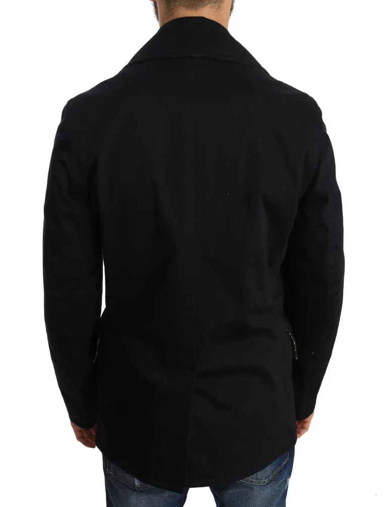 Trench Blue Cotton Stretch Jacket