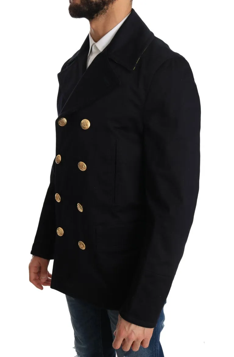 Trench Blue Cotton Stretch Jacket