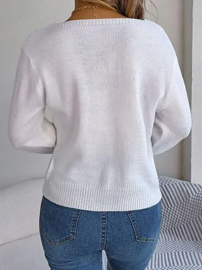 Underrated Chic Cable Knit Square Neck Sweater