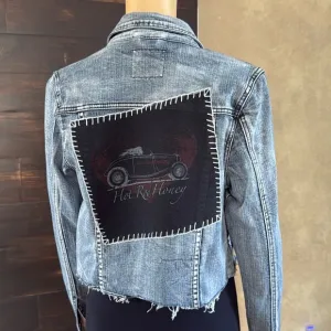 Upcycled I&amp;M Jeans Distressed (Hot Rod Honey) Denim Jacket Size Junior Medium