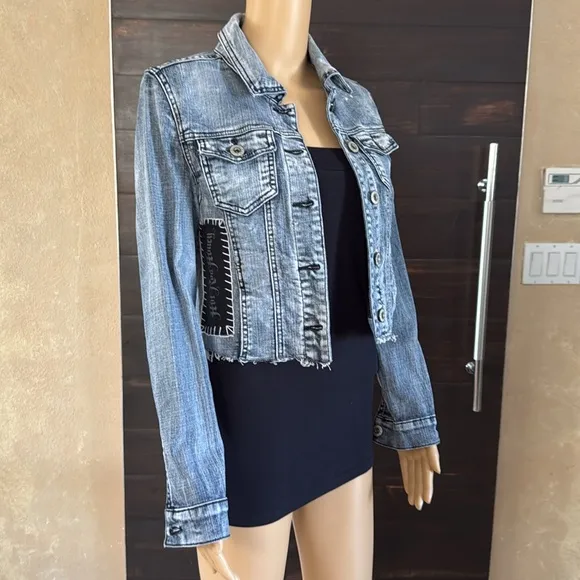Upcycled I&amp;M Jeans Distressed (Hot Rod Honey) Denim Jacket Size Junior Medium