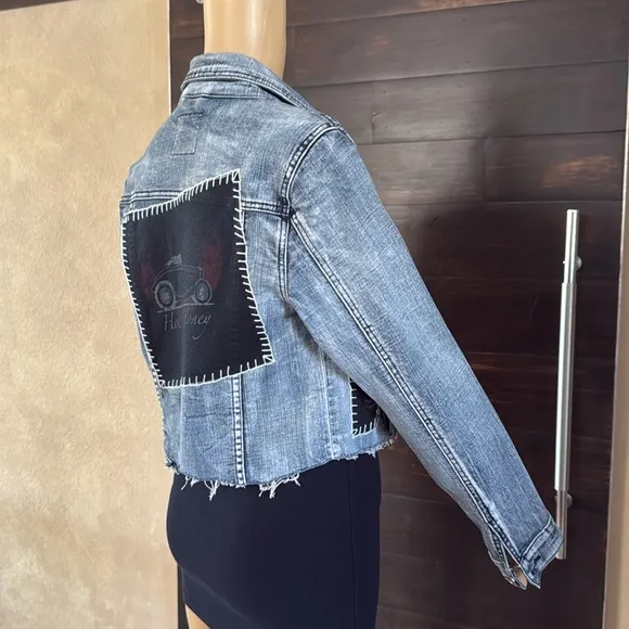 Upcycled I&amp;M Jeans Distressed (Hot Rod Honey) Denim Jacket Size Junior Medium