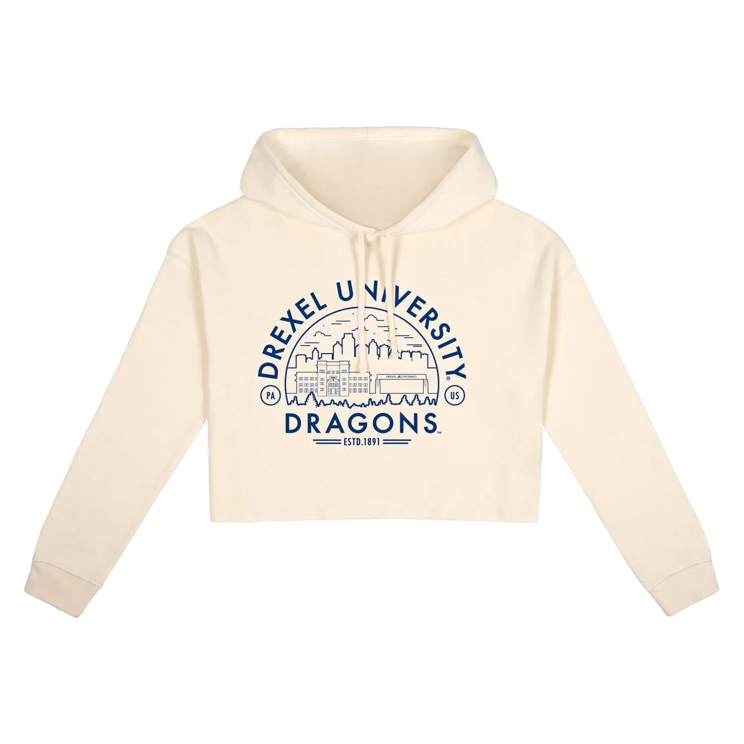 USCAPE Drexel University Voyager Crop Hoodie, Bone