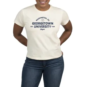 USCAPE Georgetown University Banner High Waisted Tee, Vintage White