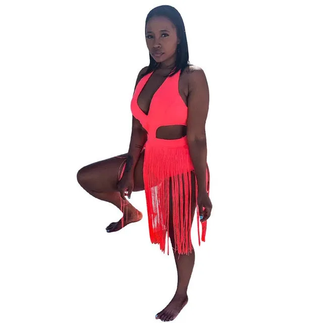 V-neck Bikini Playsuit Sleeveless Bodysuits