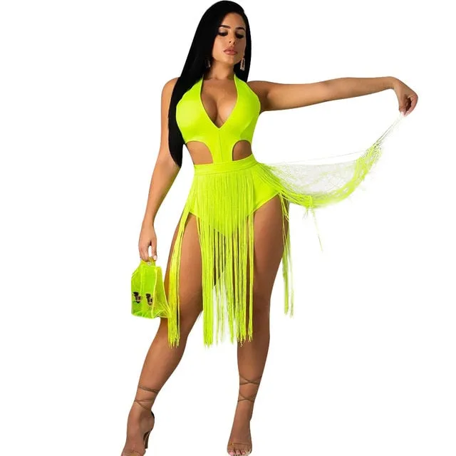 V-neck Bikini Playsuit Sleeveless Bodysuits