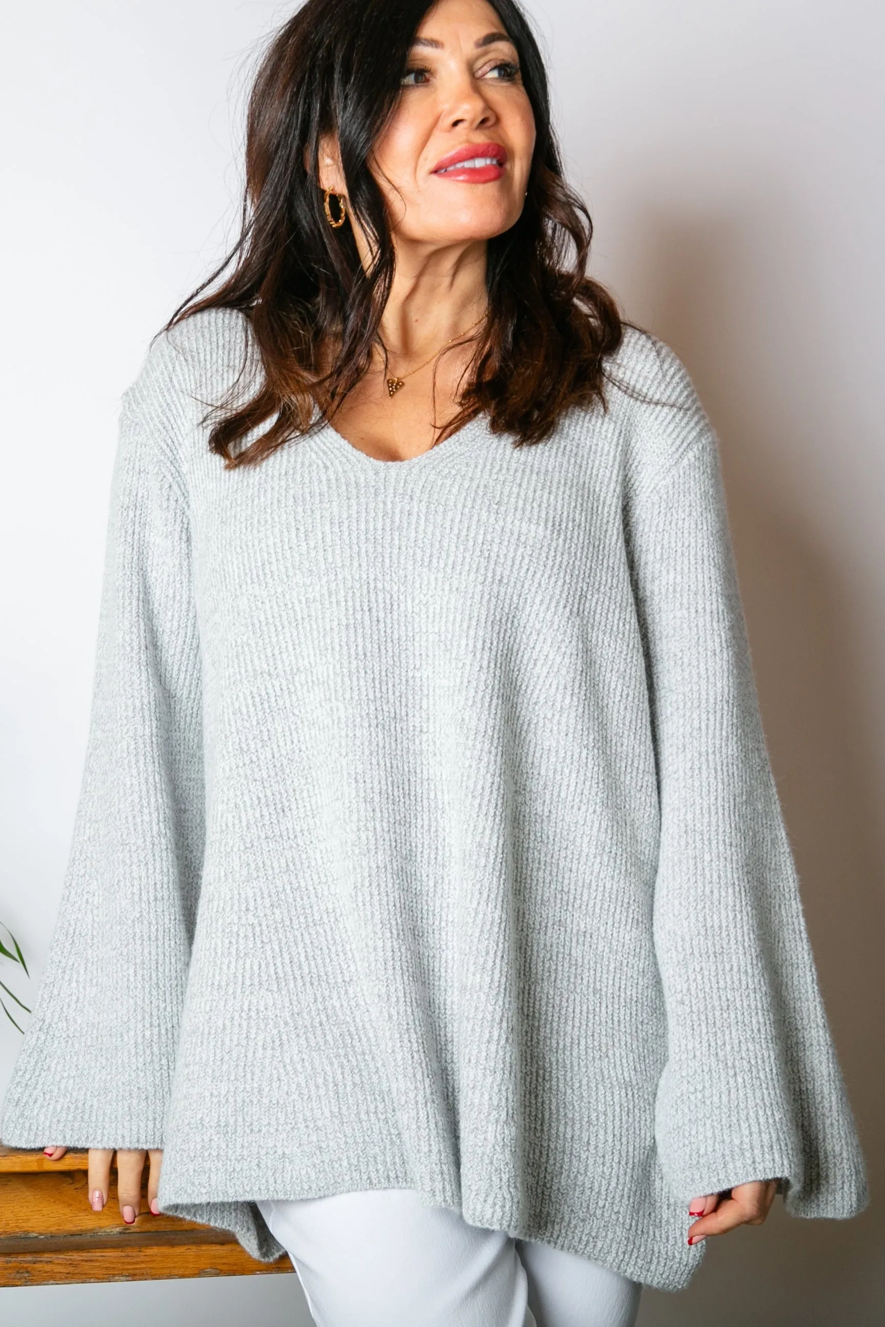 V-Neck Flare Jumper