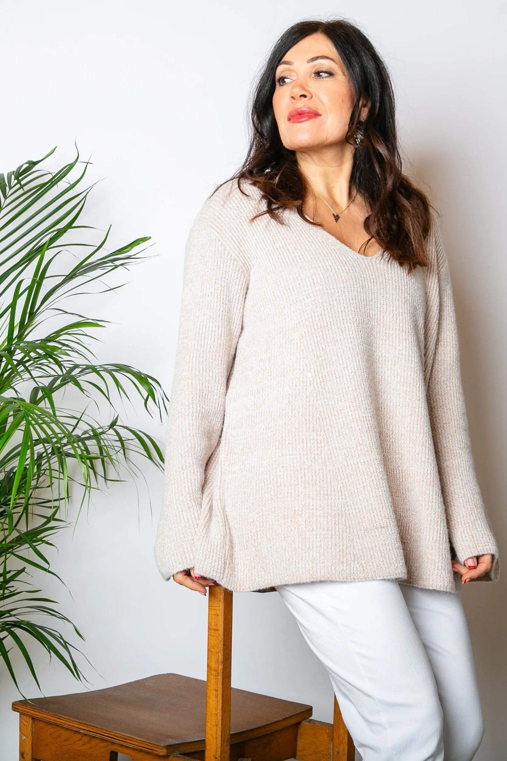 V-Neck Flare Jumper