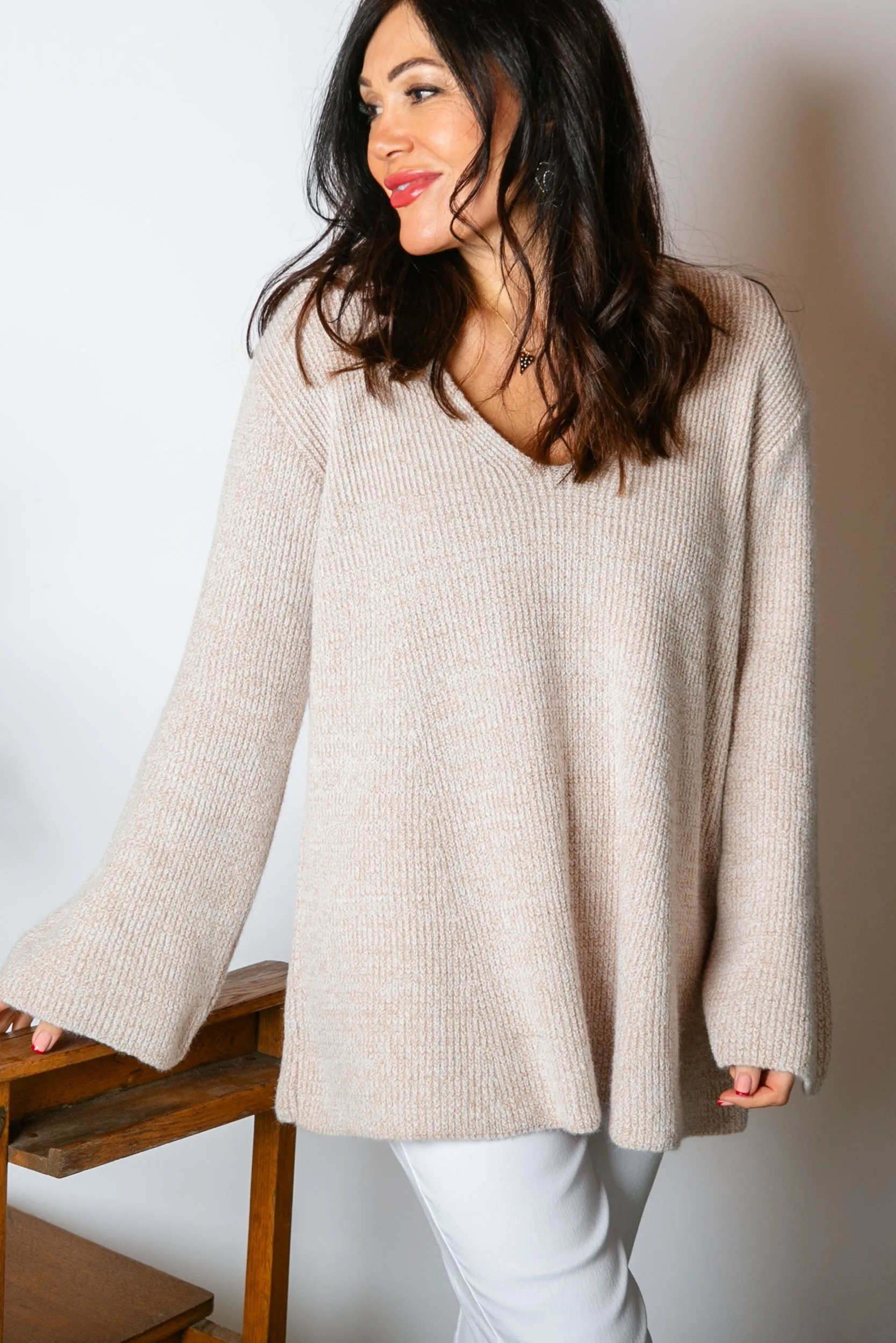 V-Neck Flare Jumper