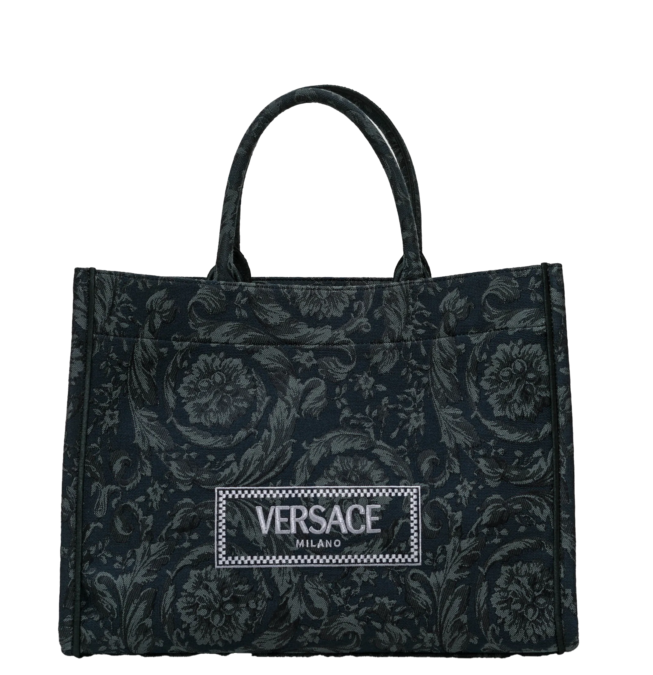 Versace Black & Gold Large Embroidery Jacquard Barocco Tote Bag 1011562 30% OFF