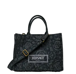 Versace Black & Gold Large Embroidery Jacquard Barocco Tote Bag 1011562 30% OFF