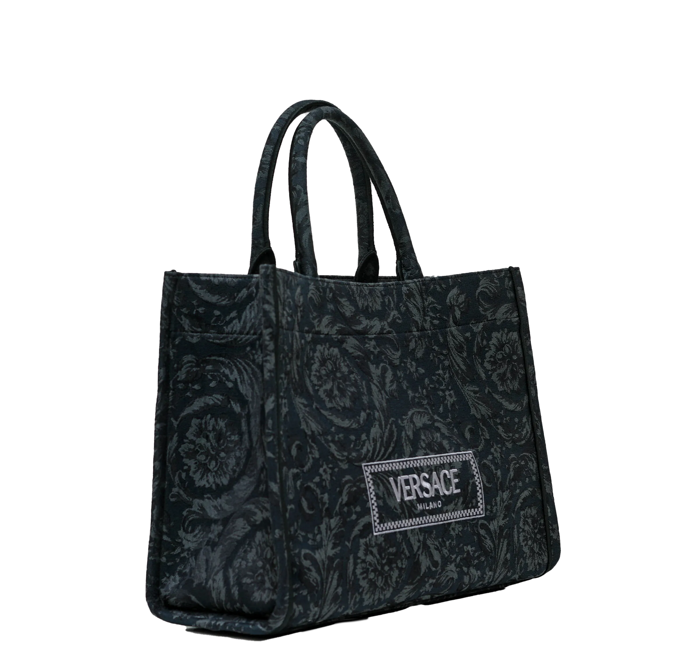 Versace Black & Gold Large Embroidery Jacquard Barocco Tote Bag 1011562 30% OFF